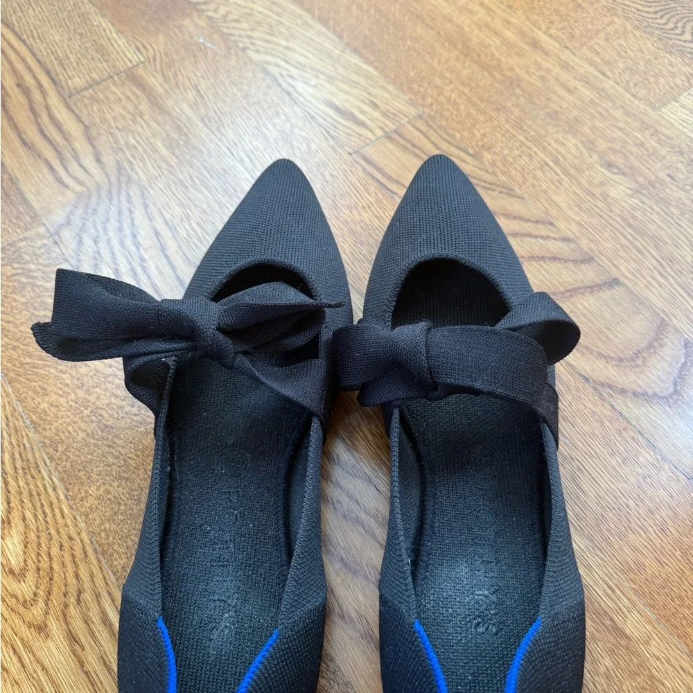 Rothy's Elegant Black Flats with Bow - Picture 3 of 4